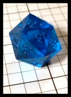 Dice : Dice - DM Collection - Armory Blue Transparent D20 2nd Generation UnInked - Ebay Jan 2014